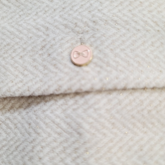 Tahari Beige Neutral Herringbone Bow Couture Baby Dress 3-6 Months - Picture 8 of 8